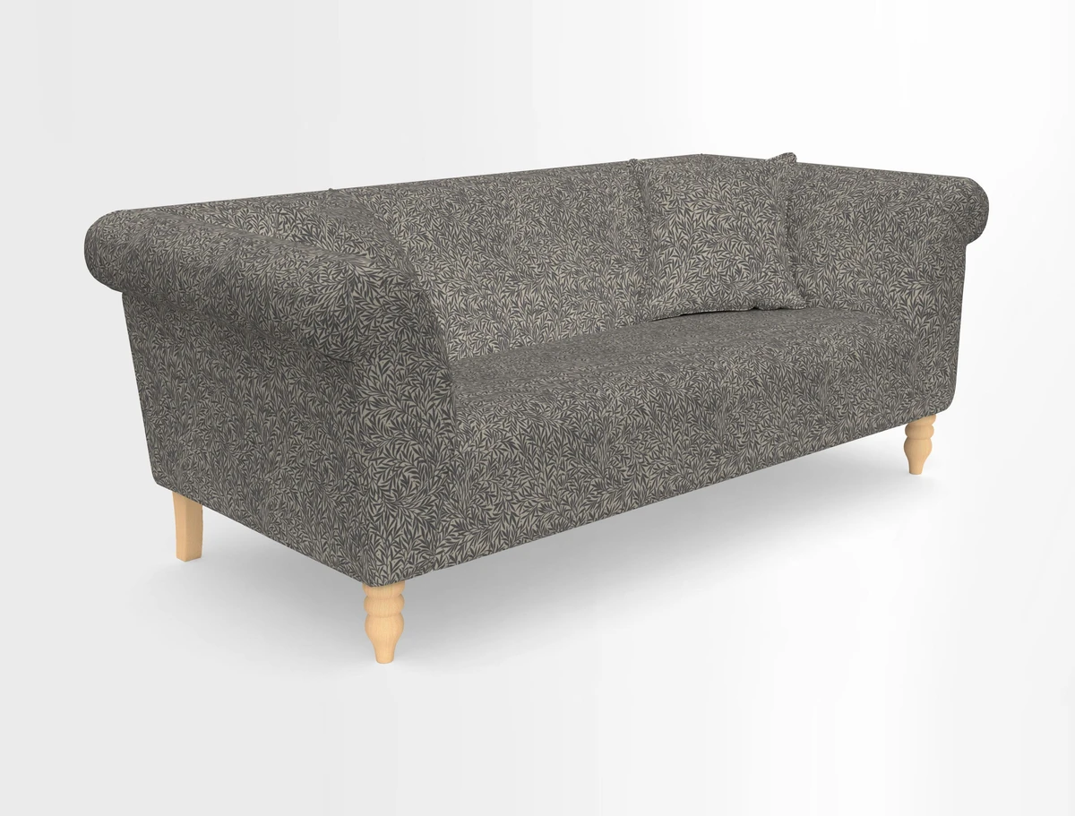 Exbury 3-seater sofa in Frond Stripe Large Storm with scatters in Frond All Over