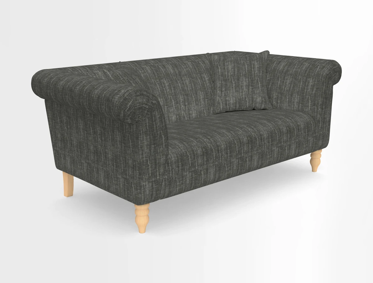 Exbury 3-seater sofa in Frond Stripe Large Storm with scatters in Frond All Over