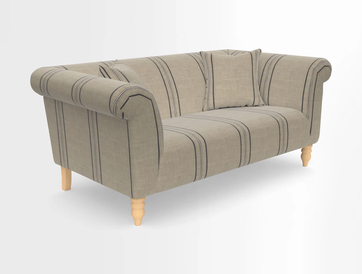 Exbury 3-seater sofa in Frond Stripe Large Storm with scatters in Frond All Over