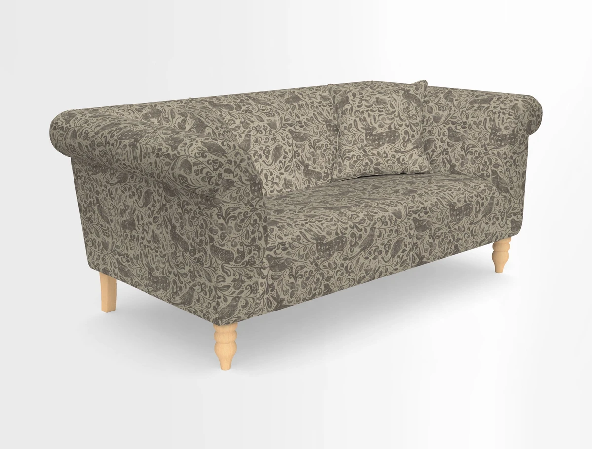 Exbury 3-seater sofa in Frond Stripe Large Storm with scatters in Frond All Over