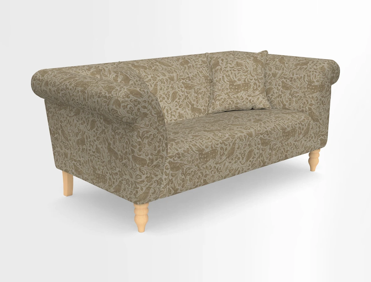 Exbury 3-seater sofa in Frond Stripe Large Storm with scatters in Frond All Over