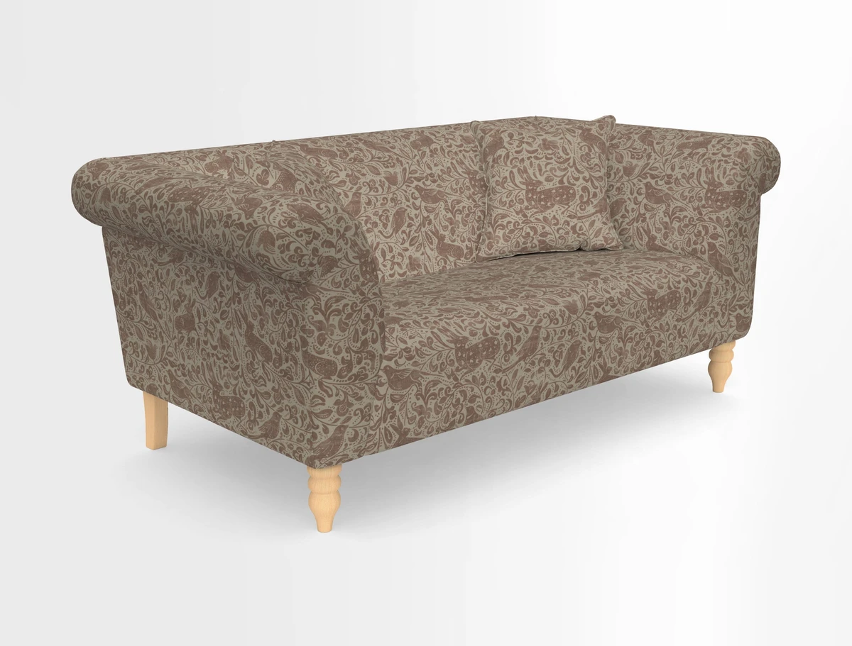 Exbury 3-seater sofa in Frond Stripe Large Storm with scatters in Frond All Over