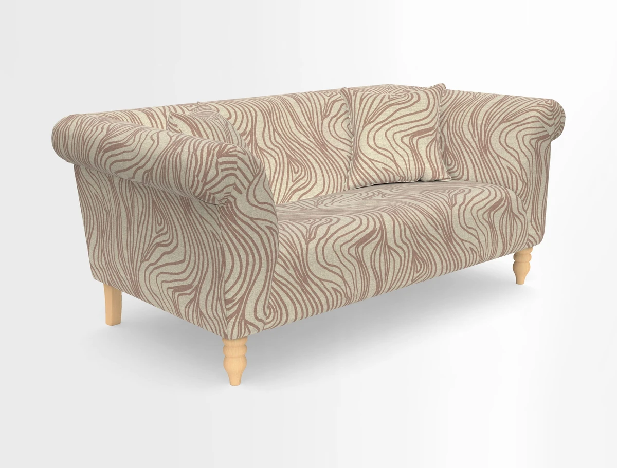 Exbury 3-seater sofa in Frond Stripe Large Storm with scatters in Frond All Over
