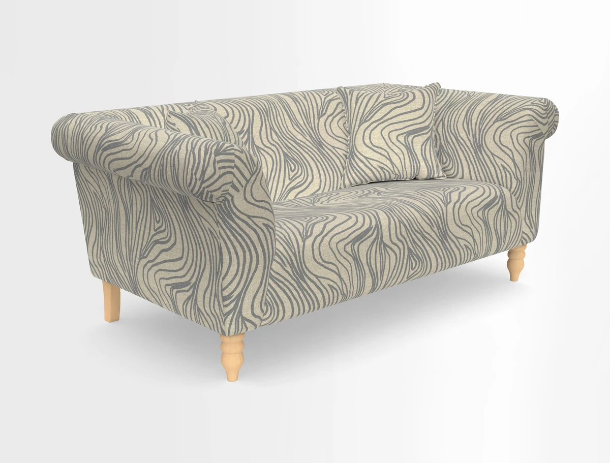 Exbury 3-seater sofa in Frond Stripe Large Storm with scatters in Frond All Over