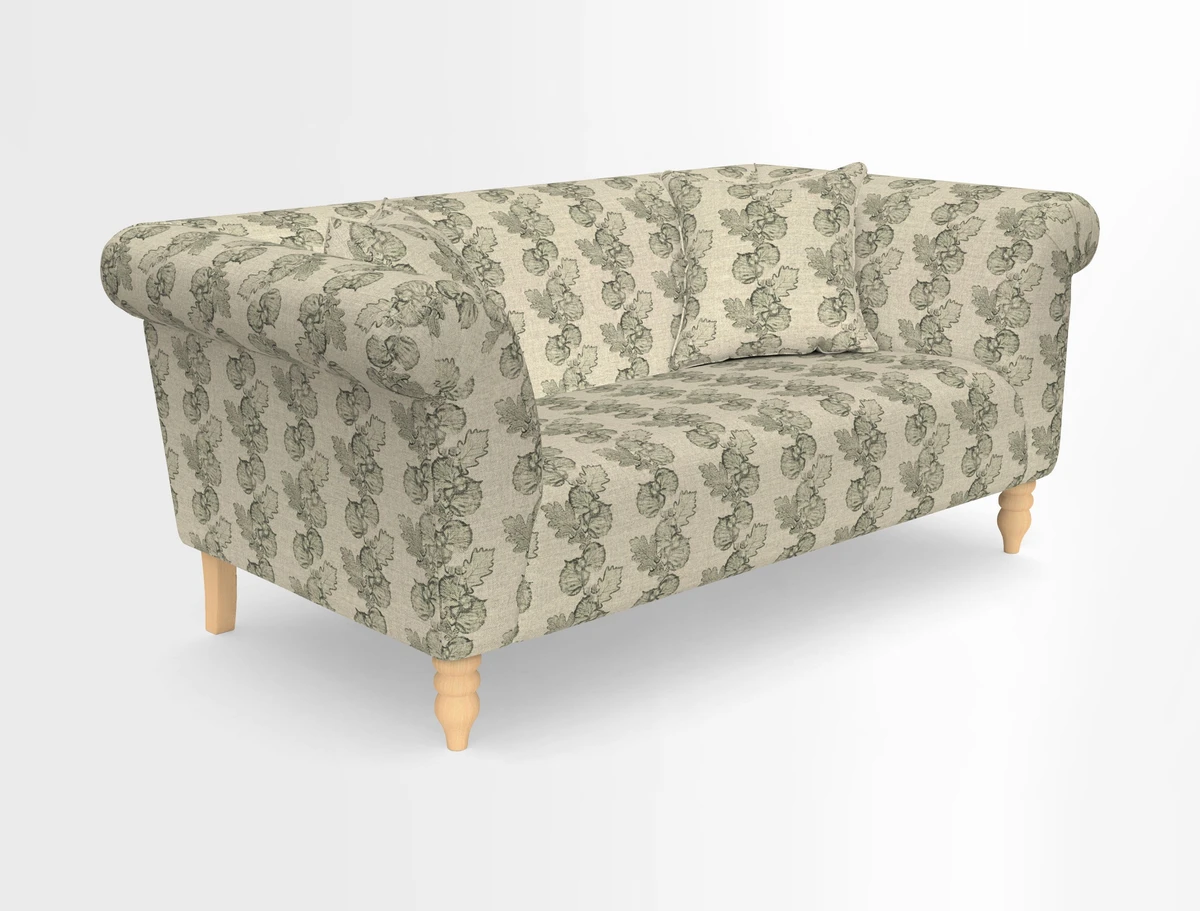 Exbury 3-seater sofa in Frond Stripe Large Storm with scatters in Frond All Over