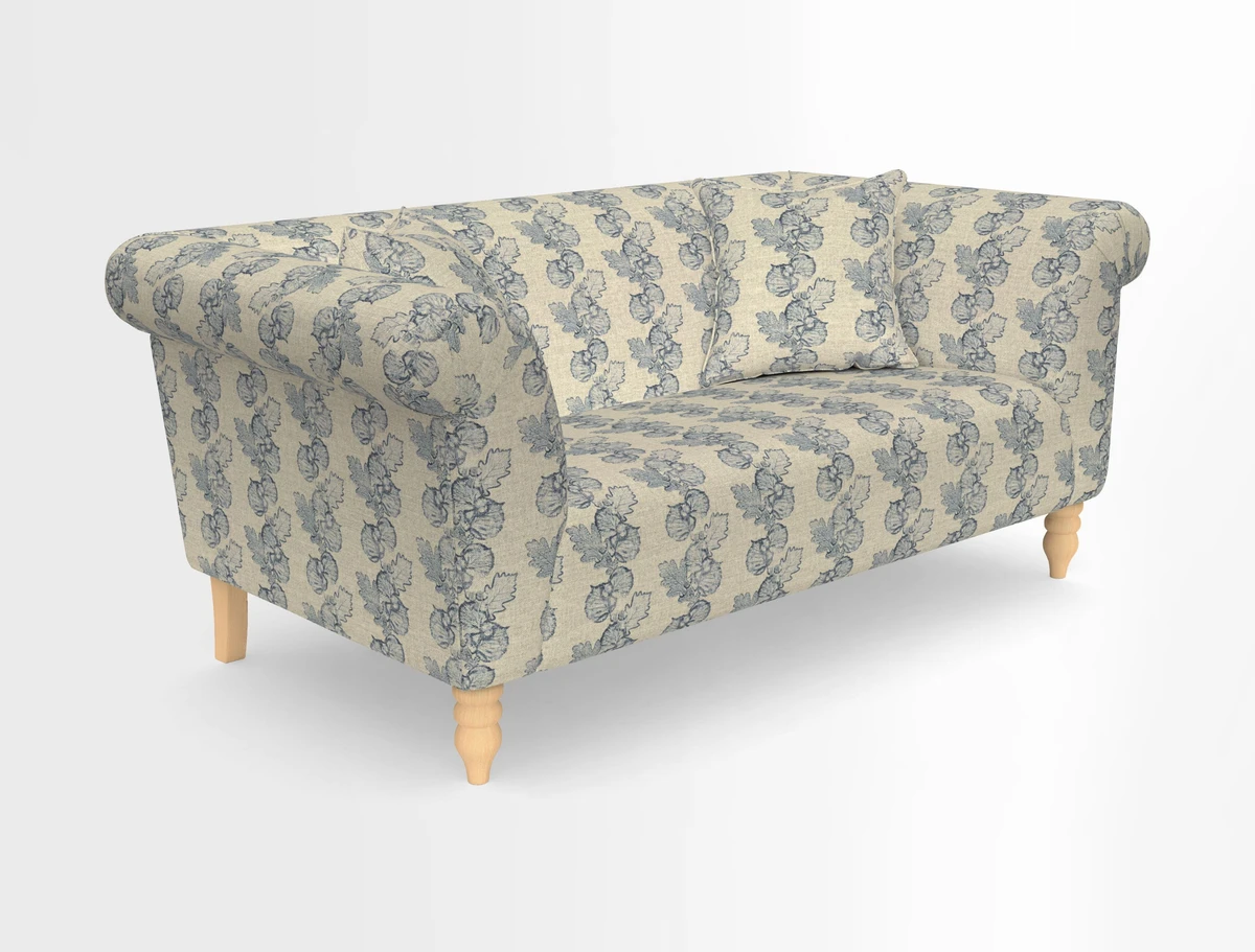 Exbury 3-seater sofa in Frond Stripe Large Storm with scatters in Frond All Over