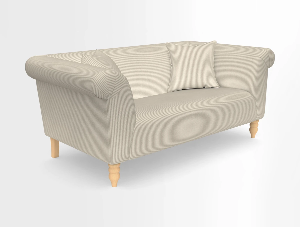 Exbury 3-seater sofa in Frond Stripe Large Storm with scatters in Frond All Over
