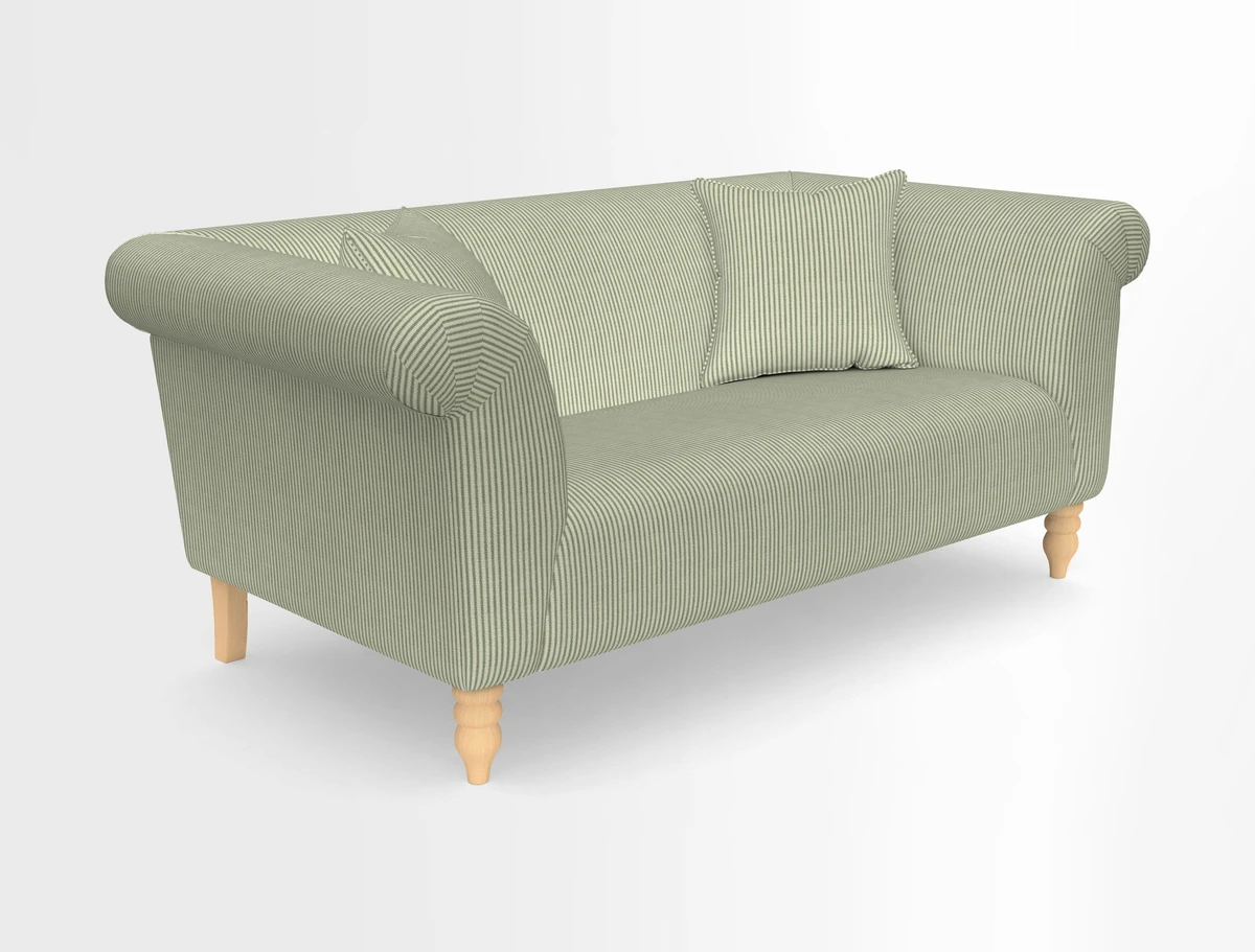 Exbury 3-seater sofa in Frond Stripe Large Storm with scatters in Frond All Over