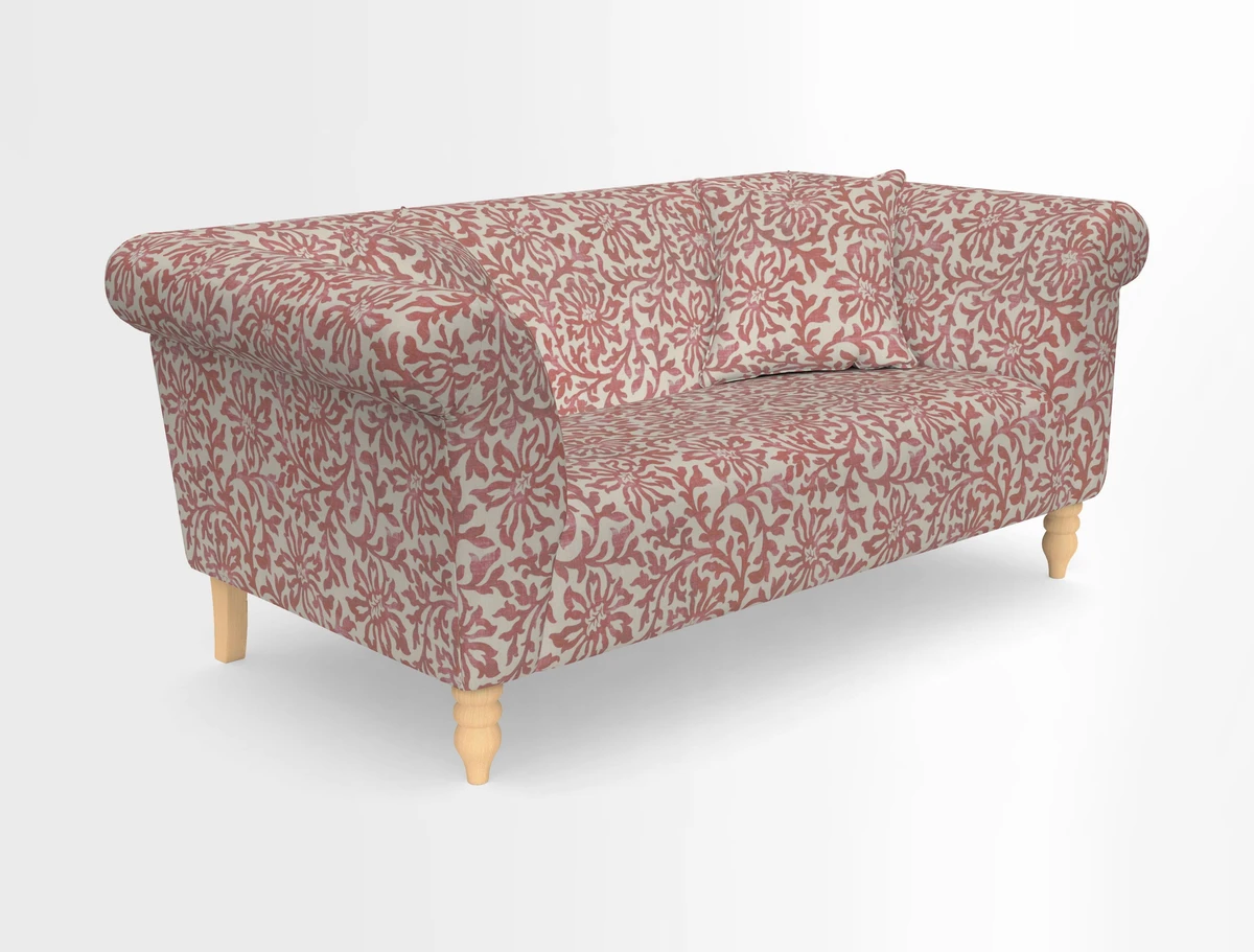 Exbury 3-seater sofa in Frond Stripe Large Storm with scatters in Frond All Over