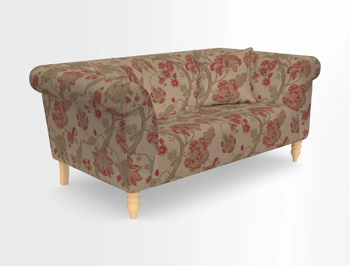 Exbury 3-seater sofa in Frond Stripe Large Storm with scatters in Frond All Over