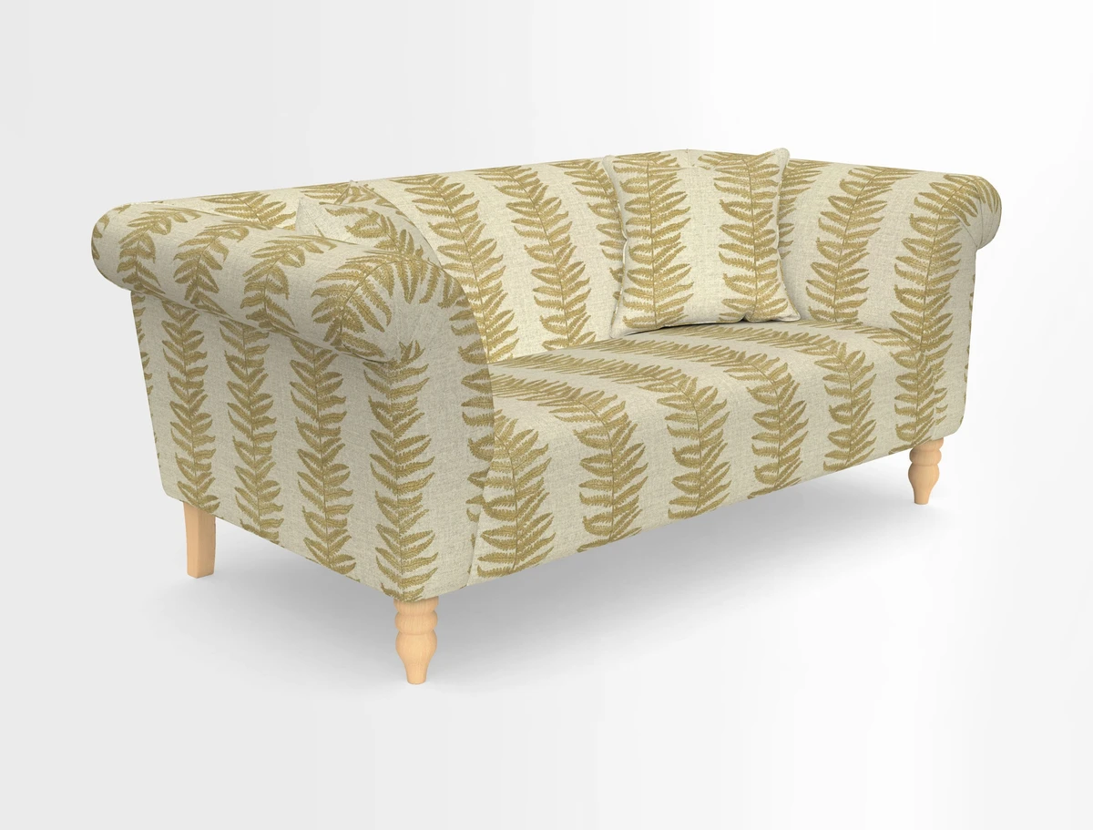 Exbury 3-seater sofa in Frond Stripe Large Storm with scatters in Frond All Over