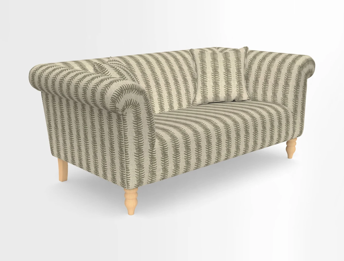 Exbury 3-seater sofa in Frond Stripe Large Storm with scatters in Frond All Over