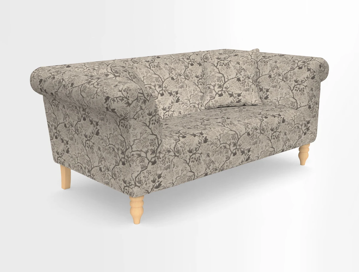 Exbury 3-seater sofa in Frond Stripe Large Storm with scatters in Frond All Over
