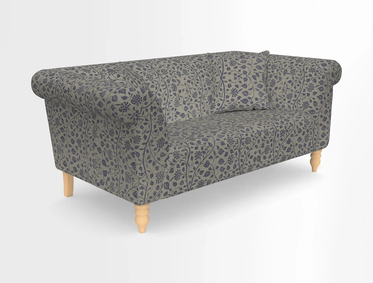 Exbury 3-seater sofa in Frond Stripe Large Storm with scatters in Frond All Over