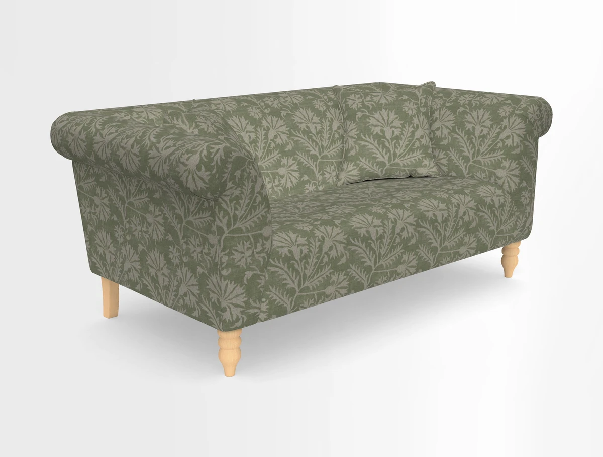 Exbury 3-seater sofa in Frond Stripe Large Storm with scatters in Frond All Over