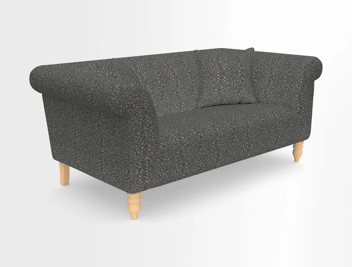 Exbury 3-seater sofa in Frond Stripe Large Storm with scatters in Frond All Over