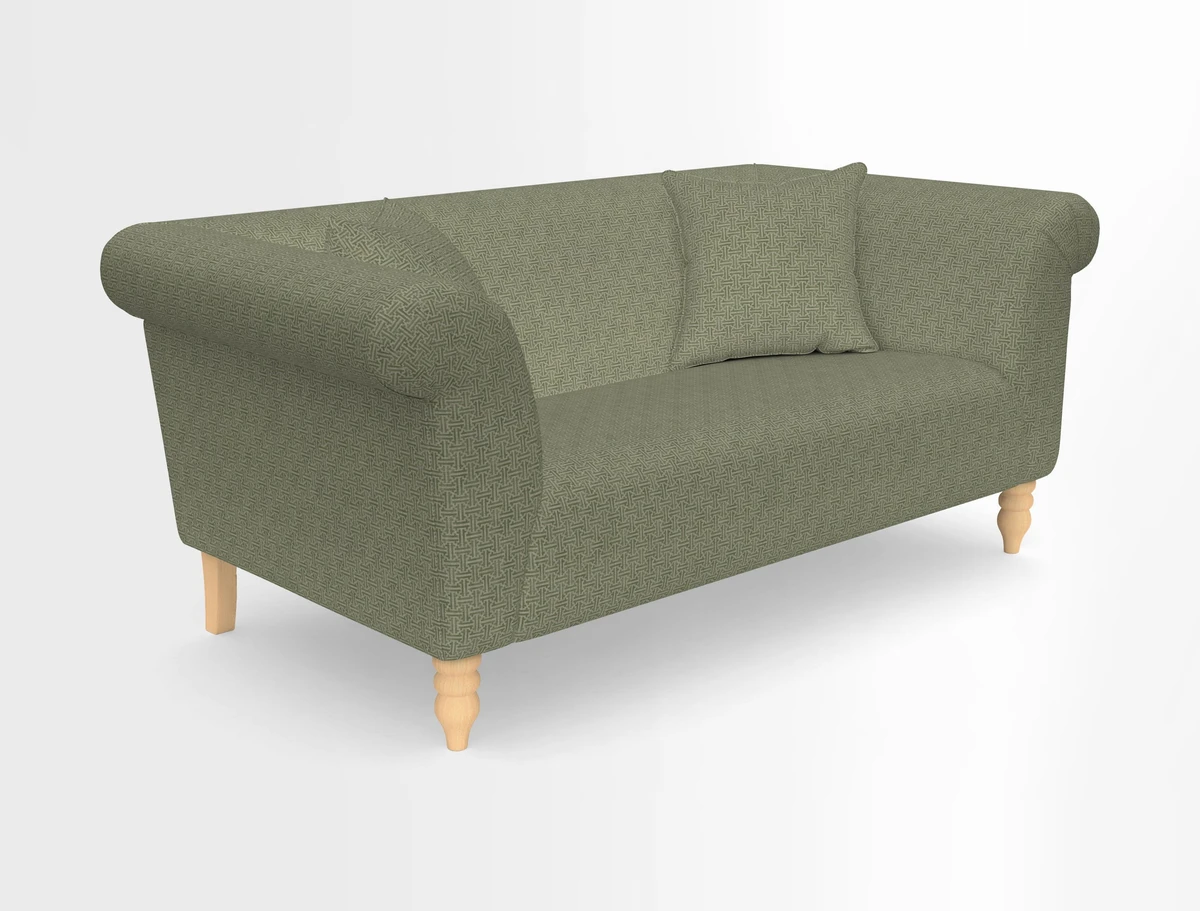 Exbury 3-seater sofa in Frond Stripe Large Storm with scatters in Frond All Over