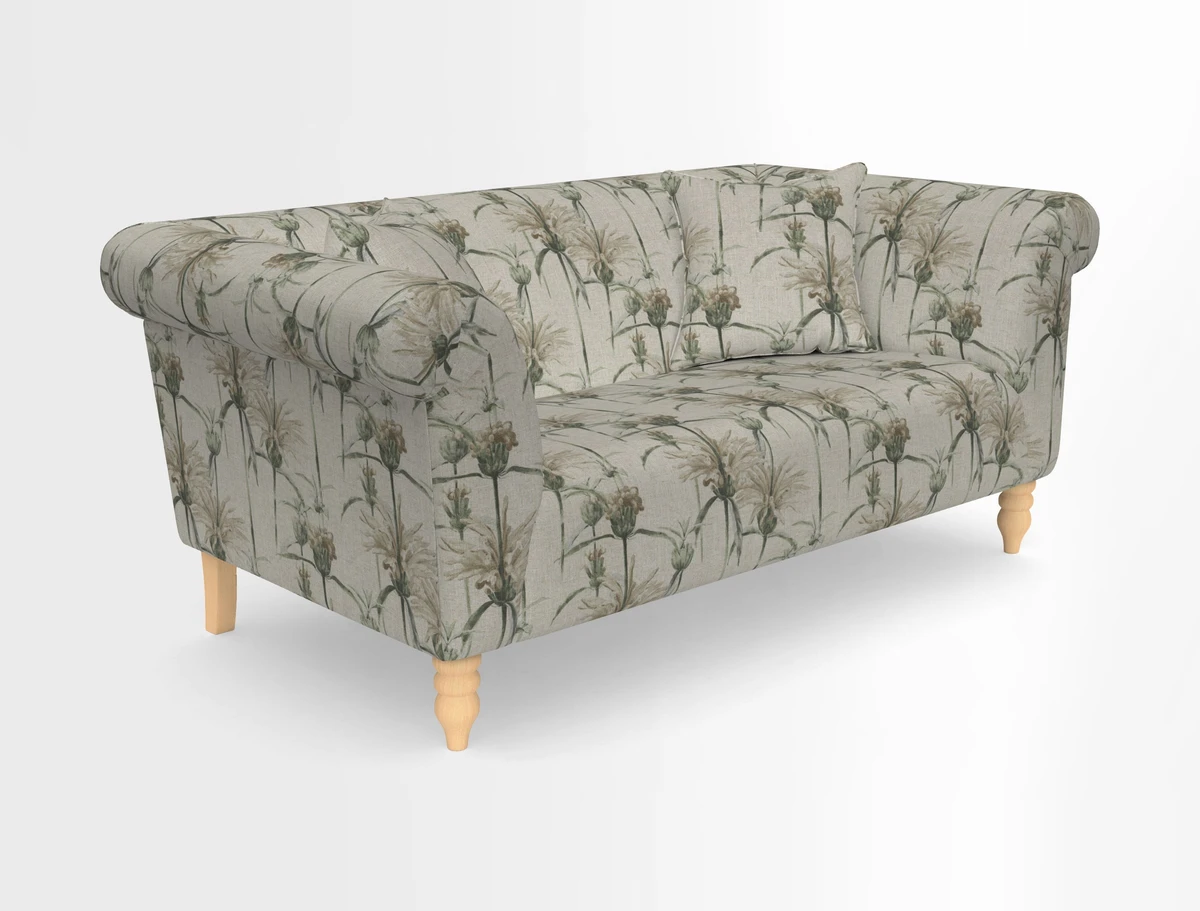 Exbury 3-seater sofa in Frond Stripe Large Storm with scatters in Frond All Over