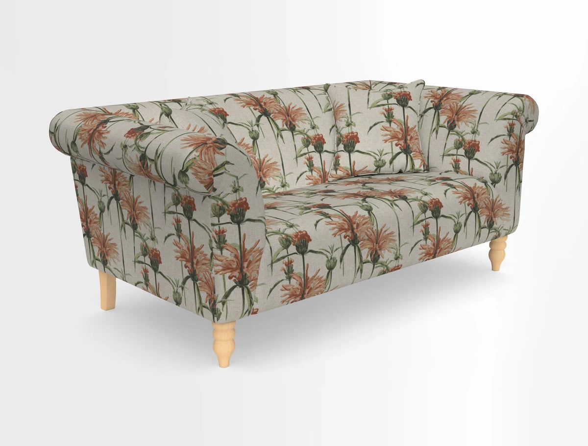 Exbury 3-seater sofa in Frond Stripe Large Storm with scatters in Frond All Over