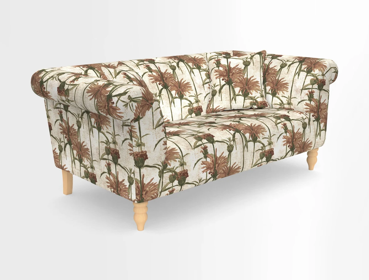 Exbury 3-seater sofa in Frond Stripe Large Storm with scatters in Frond All Over