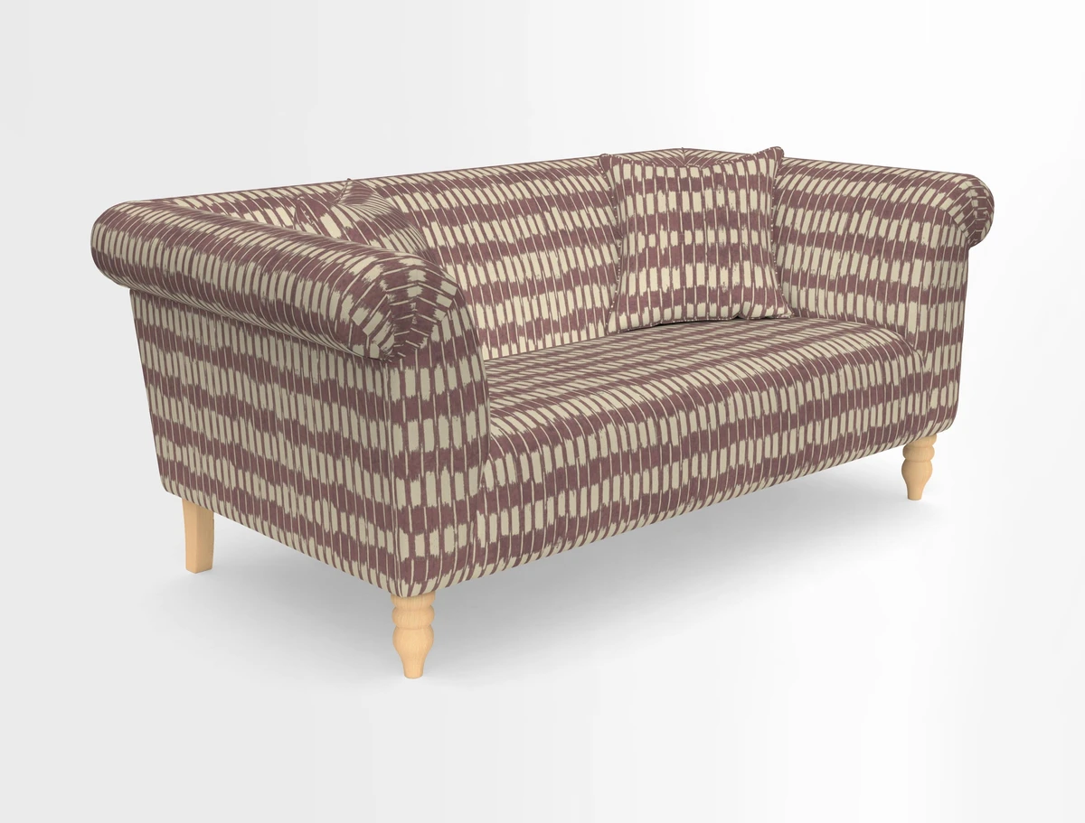 Exbury 3-seater sofa in Frond Stripe Large Storm with scatters in Frond All Over