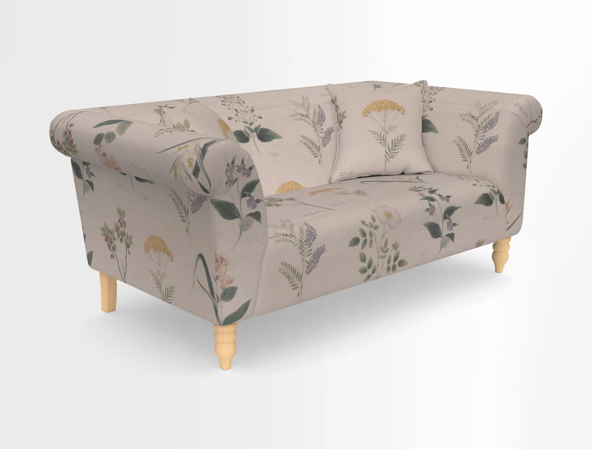 Exbury 3-seater sofa in Frond Stripe Large Storm with scatters in Frond All Over