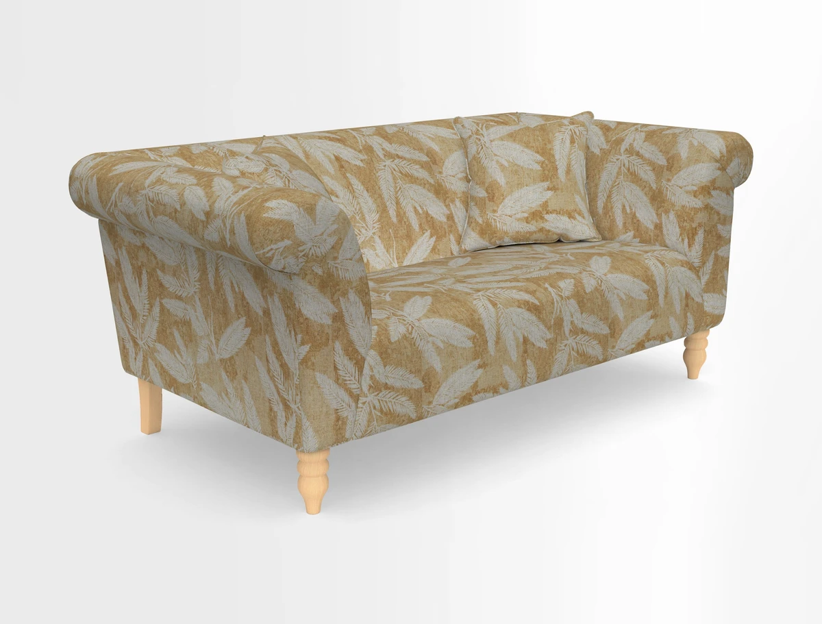 Exbury 3-seater sofa in Frond Stripe Large Storm with scatters in Frond All Over