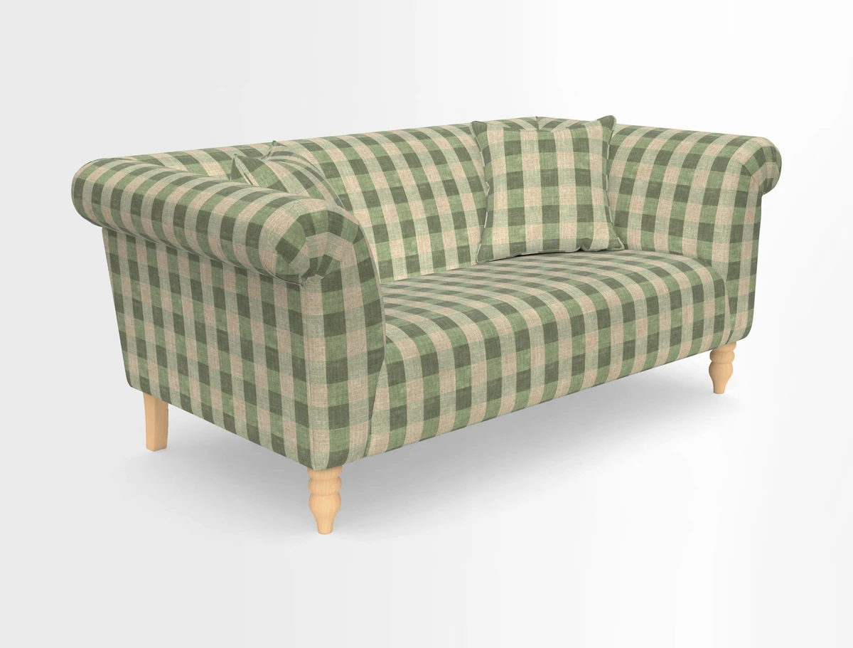 Exbury 3-seater sofa in Frond Stripe Large Storm with scatters in Frond All Over