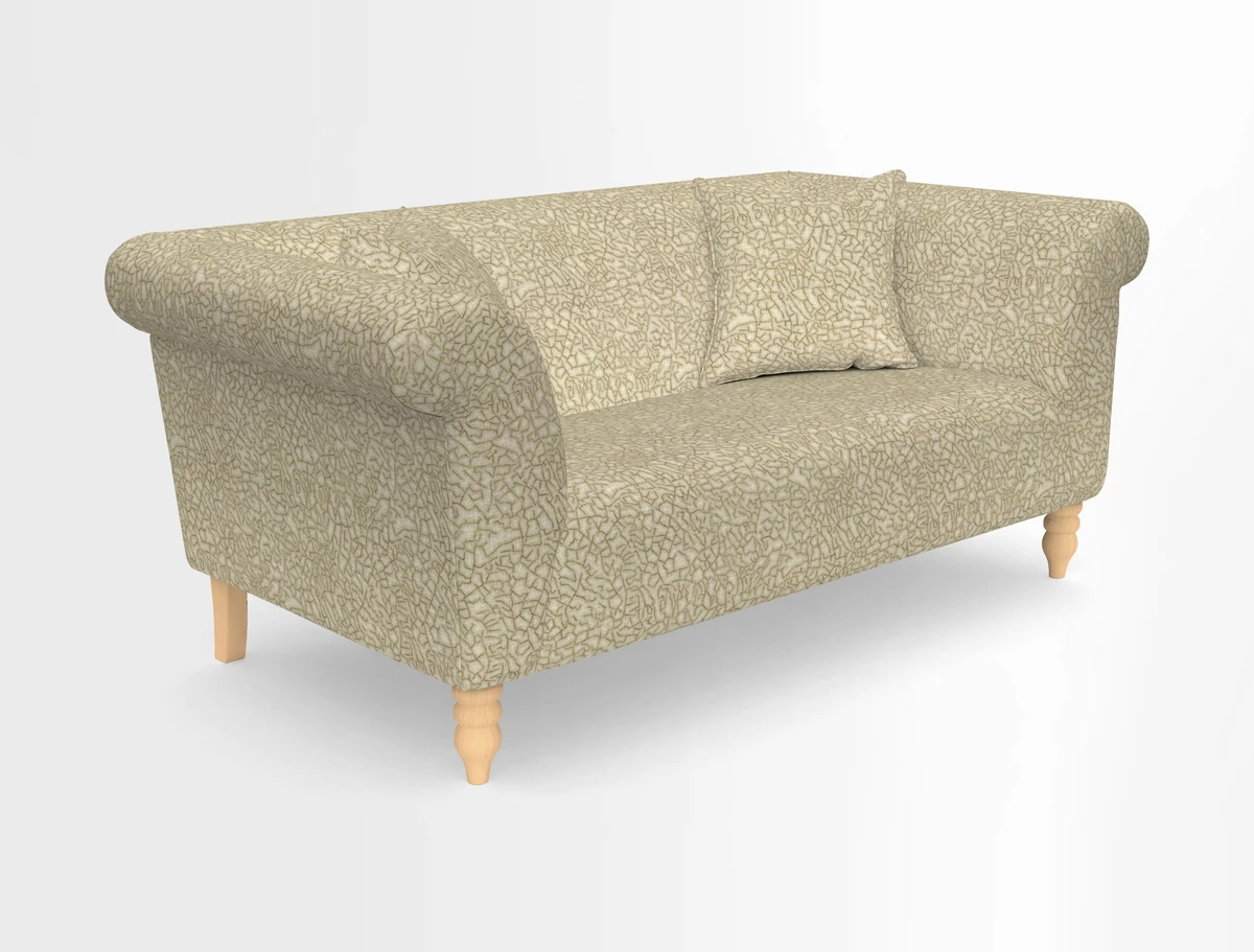 Exbury 3-seater sofa in Frond Stripe Large Storm with scatters in Frond All Over