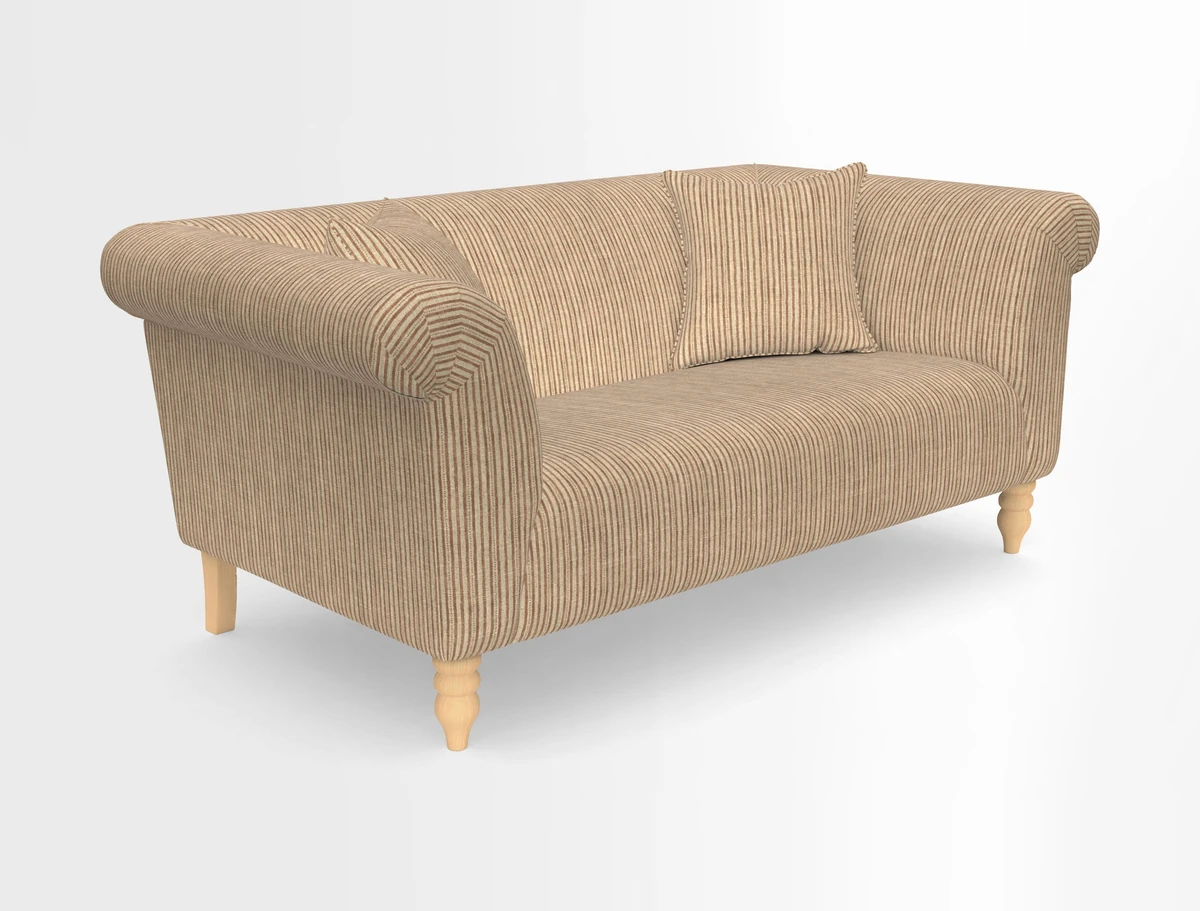 Exbury 3-seater sofa in Frond Stripe Large Storm with scatters in Frond All Over