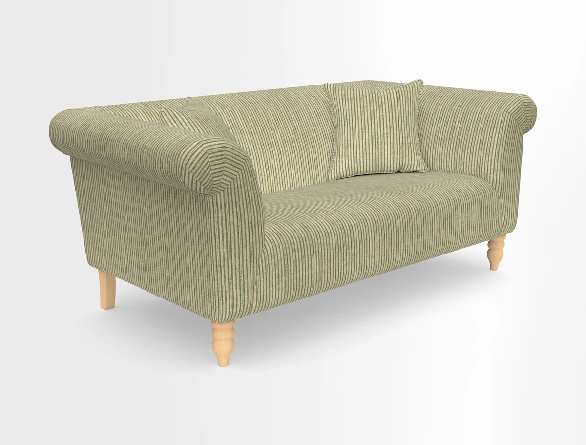 Exbury 3-seater sofa in Frond Stripe Large Storm with scatters in Frond All Over