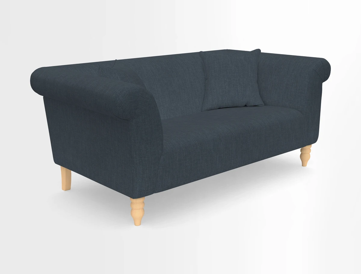 Exbury 3-seater sofa in Frond Stripe Large Storm with scatters in Frond All Over