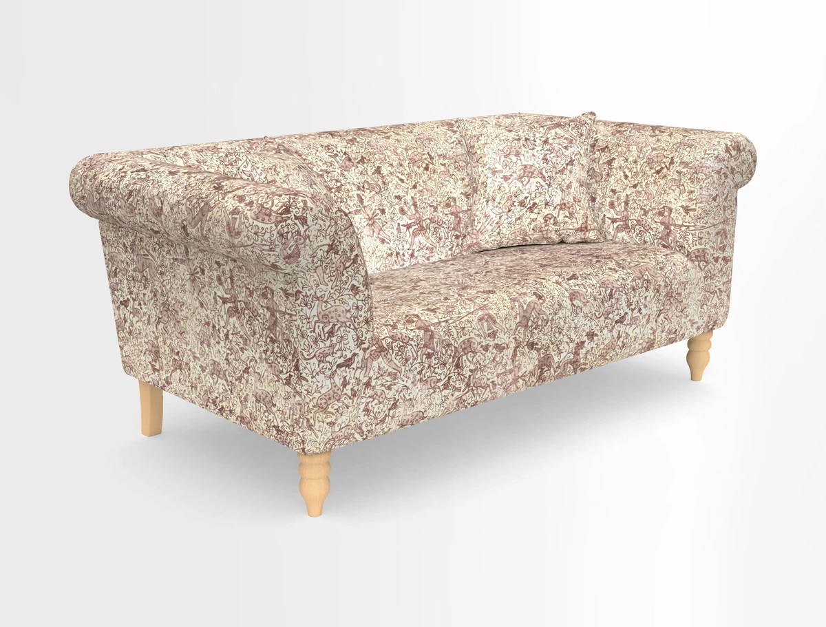 Exbury 3-seater sofa in Frond Stripe Large Storm with scatters in Frond All Over