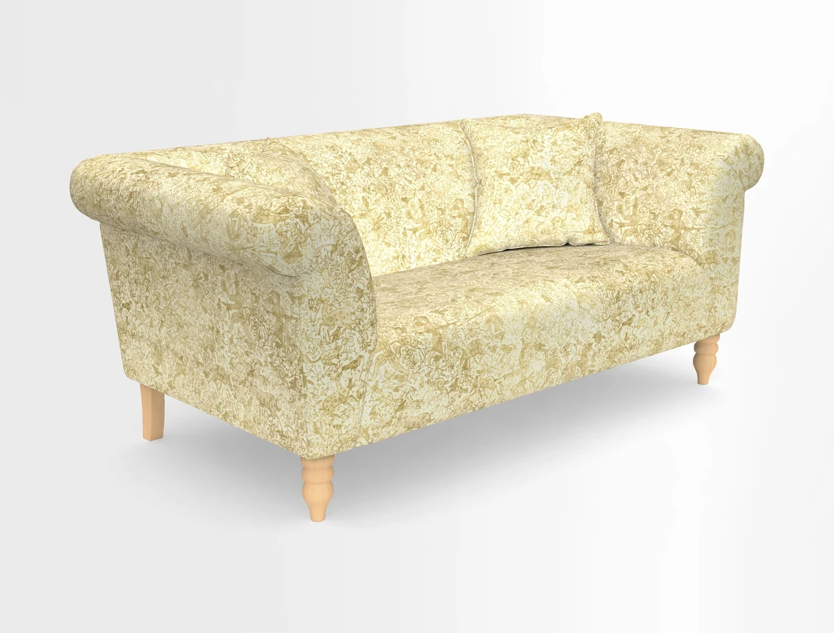 Exbury 3-seater sofa in Frond Stripe Large Storm with scatters in Frond All Over