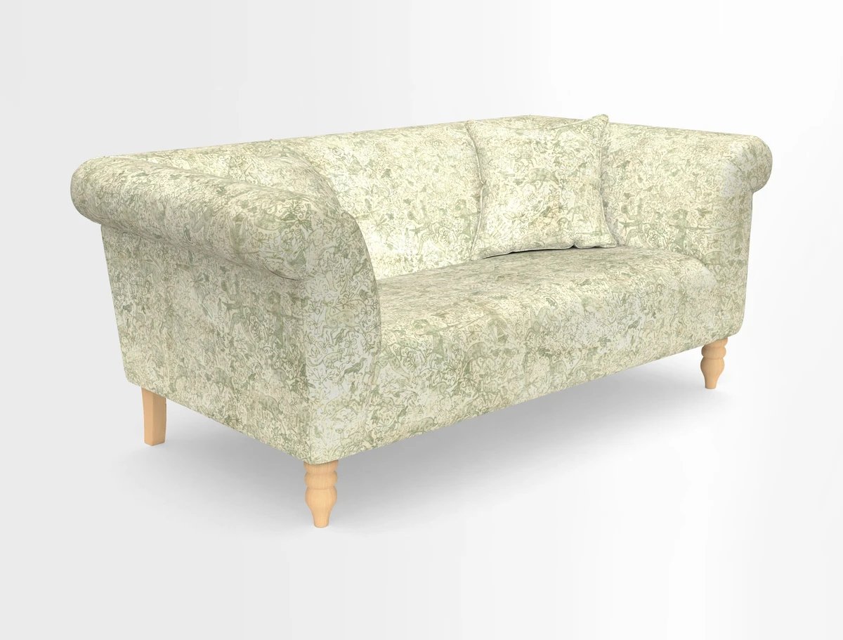 Exbury 3-seater sofa in Frond Stripe Large Storm with scatters in Frond All Over