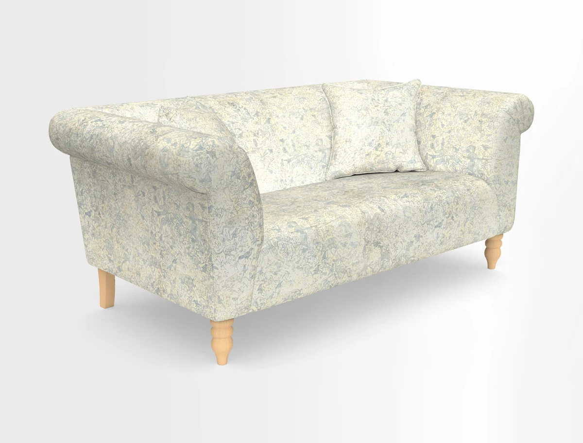 Exbury 3-seater sofa in Frond Stripe Large Storm with scatters in Frond All Over