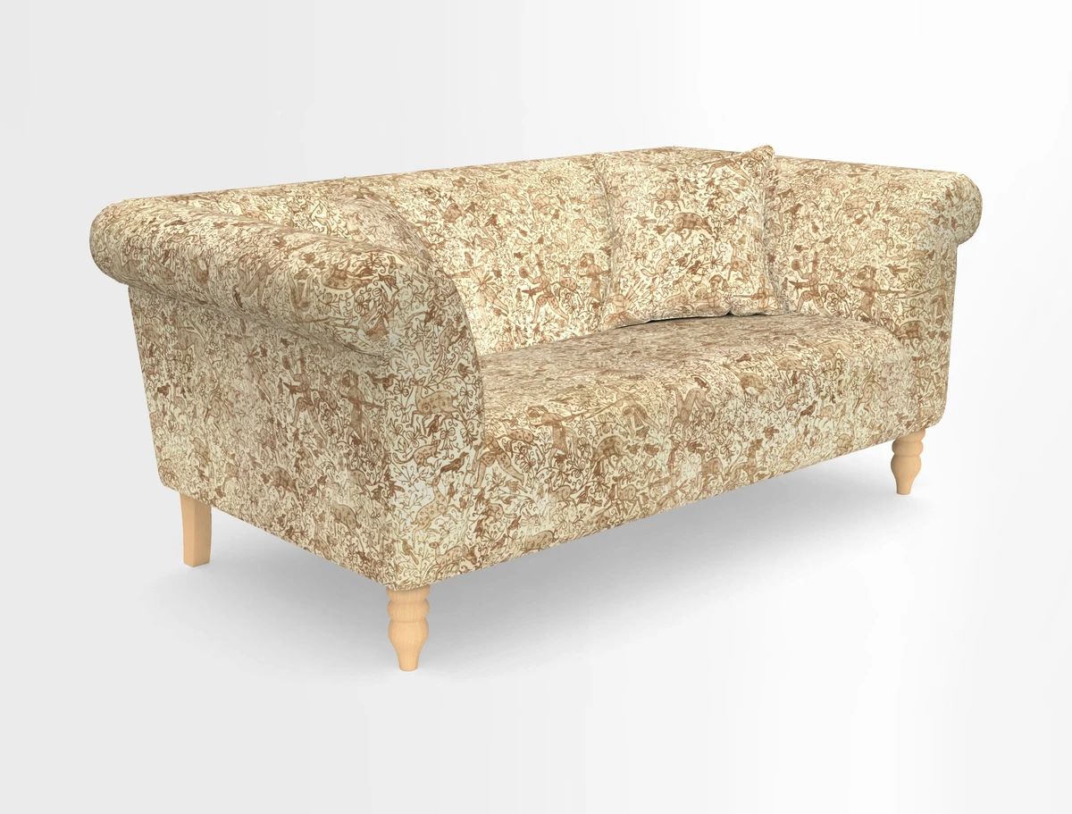 Exbury 3-seater sofa in Frond Stripe Large Storm with scatters in Frond All Over