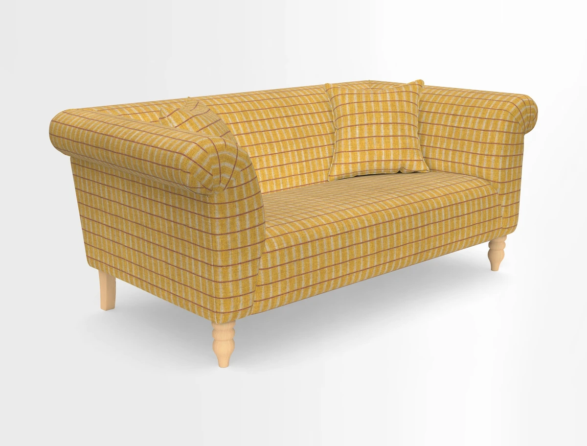 Exbury 3-seater sofa in Frond Stripe Large Storm with scatters in Frond All Over