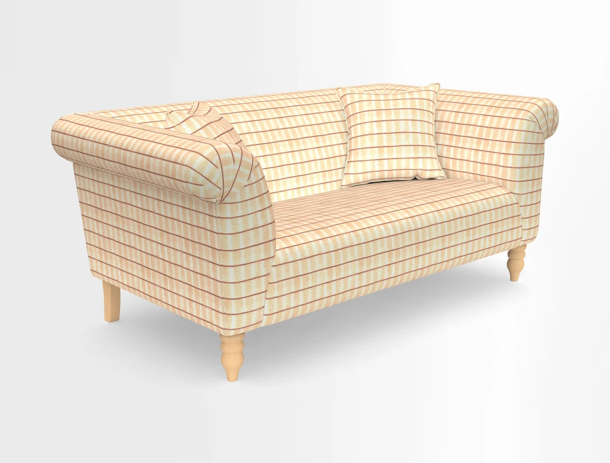 Exbury 3-seater sofa in Frond Stripe Large Storm with scatters in Frond All Over