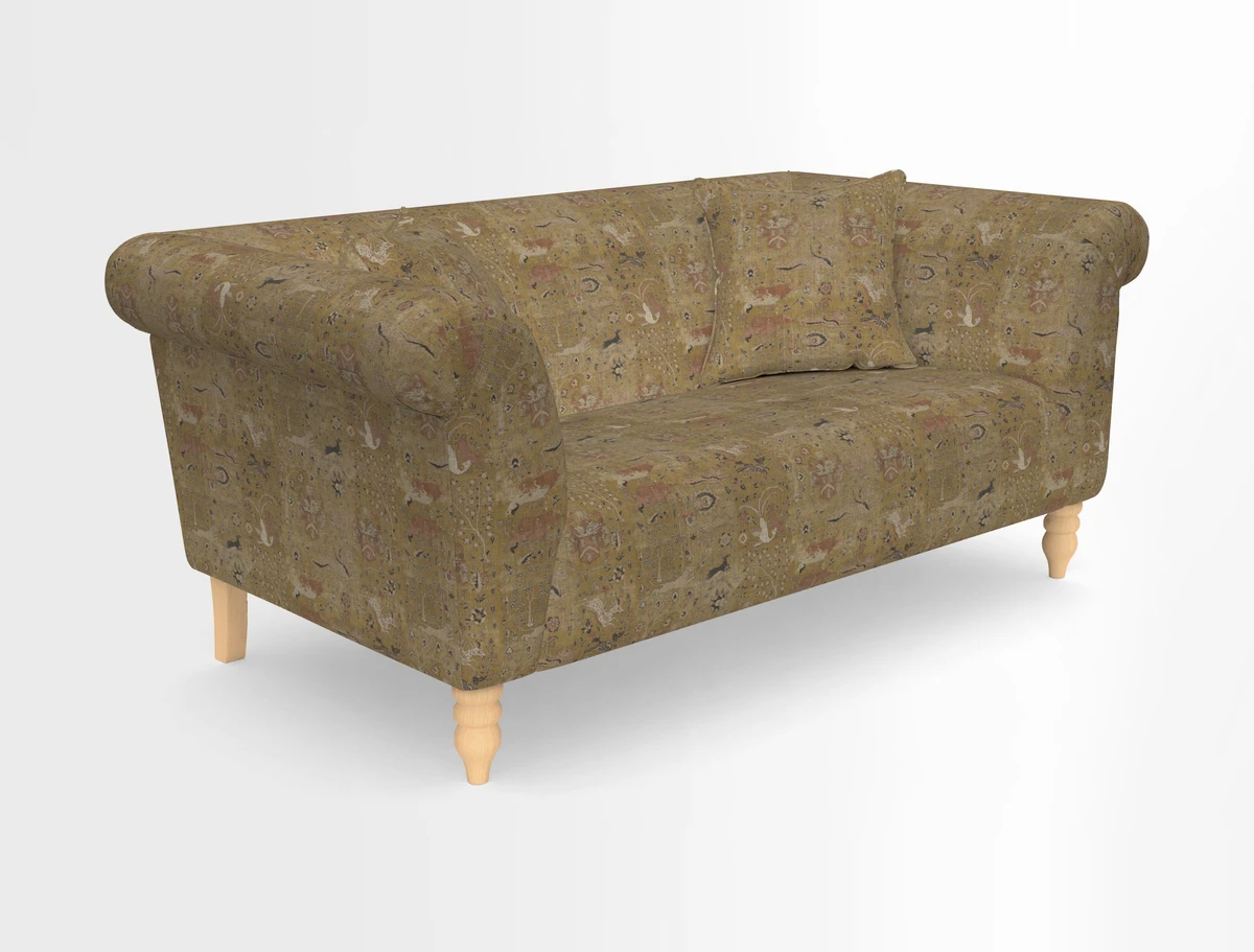 Exbury 3-seater sofa in Frond Stripe Large Storm with scatters in Frond All Over