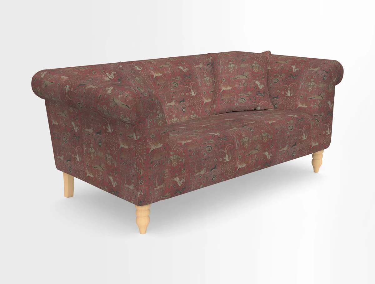 Exbury 3-seater sofa in Frond Stripe Large Storm with scatters in Frond All Over