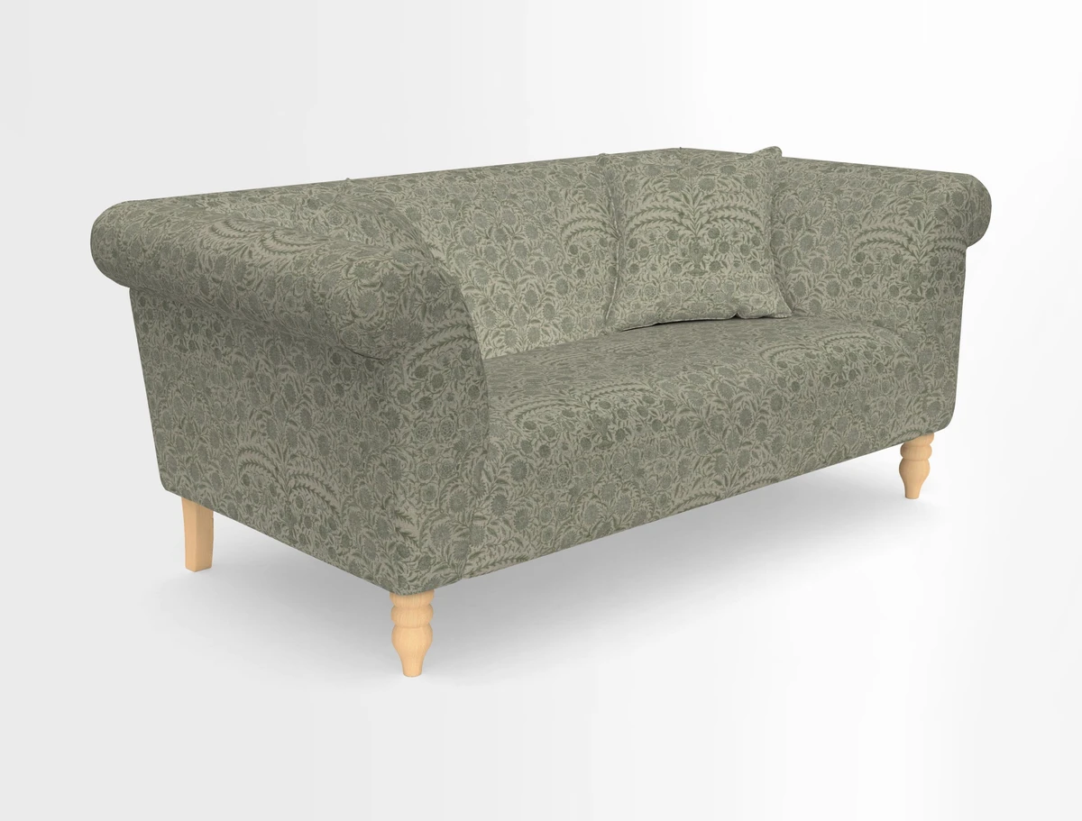Exbury 3-seater sofa in Frond Stripe Large Storm with scatters in Frond All Over