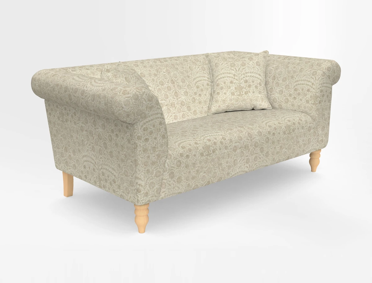 Exbury 3-seater sofa in Frond Stripe Large Storm with scatters in Frond All Over