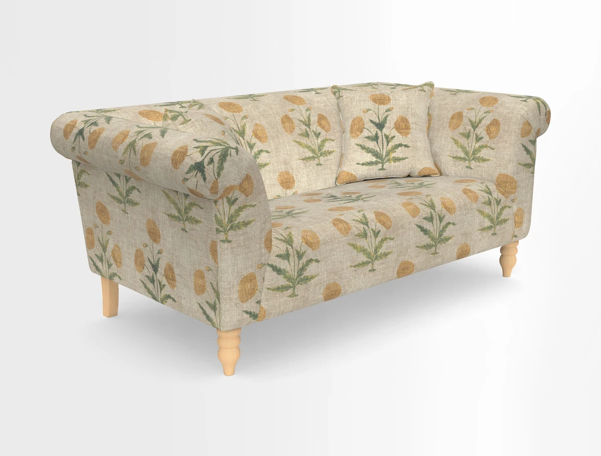 Exbury 3-seater sofa in Frond Stripe Large Storm with scatters in Frond All Over