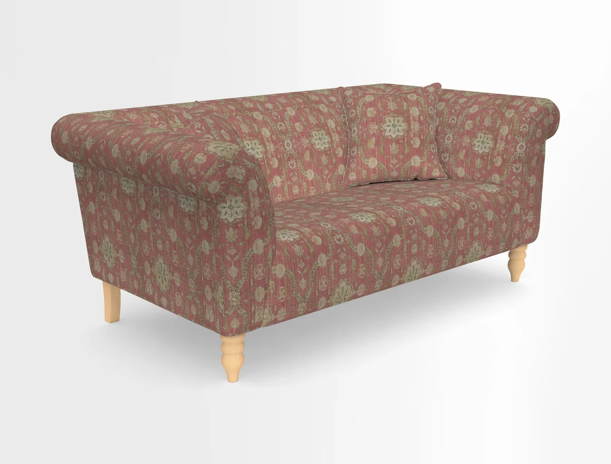 Exbury 3-seater sofa in Frond Stripe Large Storm with scatters in Frond All Over