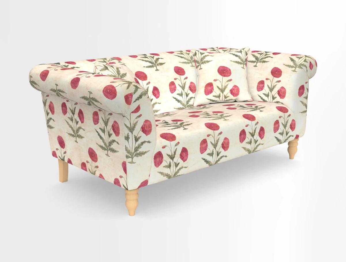 Exbury 3-seater sofa in Frond Stripe Large Storm with scatters in Frond All Over