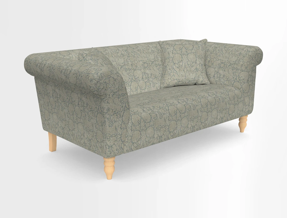 Exbury 3-seater sofa in Frond Stripe Large Storm with scatters in Frond All Over
