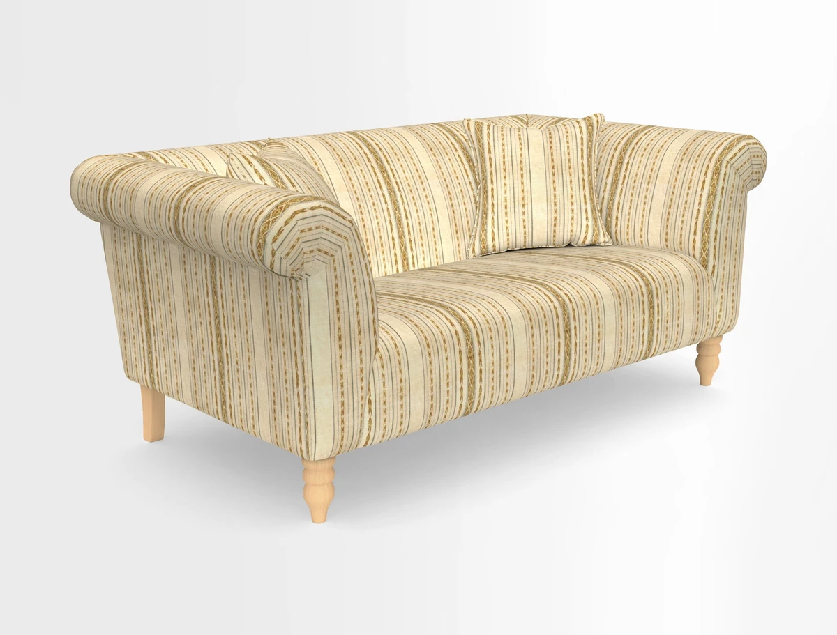 Exbury 3-seater sofa in Frond Stripe Large Storm with scatters in Frond All Over