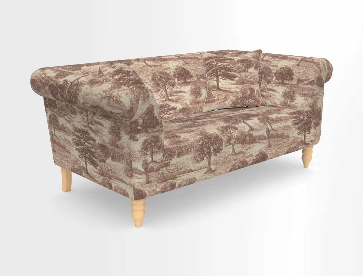 Exbury 3-seater sofa in Frond Stripe Large Storm with scatters in Frond All Over