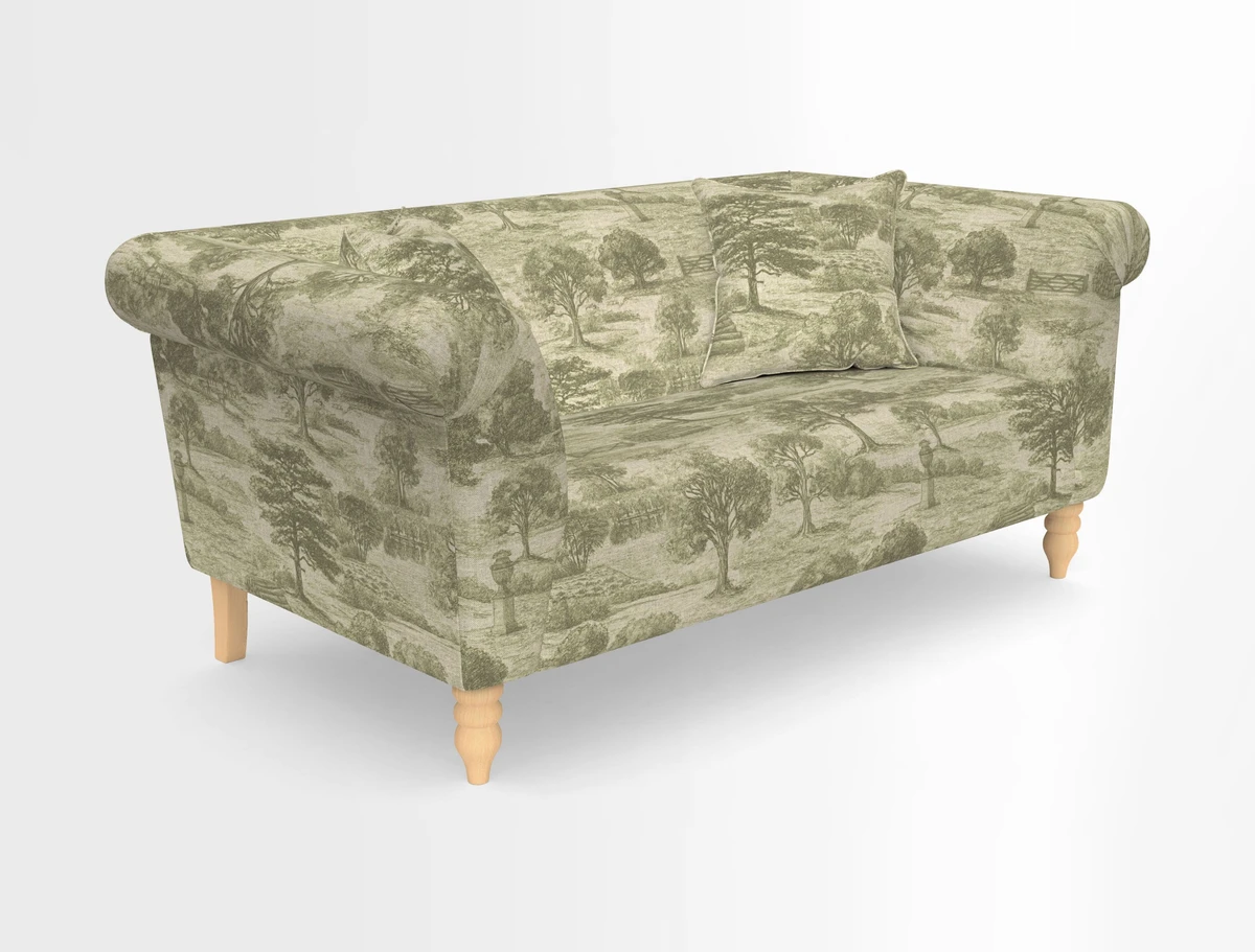 Exbury 3-seater sofa in Frond Stripe Large Storm with scatters in Frond All Over